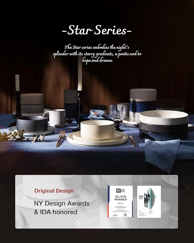 famiware Coffee Mug Set for 6, Star 12 oz Catering Mugs Cup Set with Handle for Coffee, Tea, Cocoa, Milk - Ceramic Stoneware Drinkware Set, Matte Green