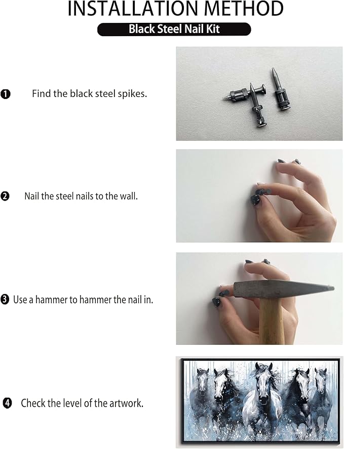 DUNHUANG ART Rustic Equine Gallop Canvas Wall Art - Stunning Horse Themed Decor for Living Room, Bedroom, Office - Horse Pictures Wall Decor 20"x40"