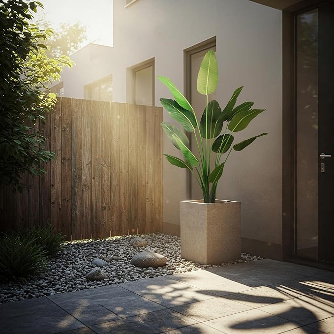 Worth Garden Artificial Bird of Paradise Plant 5.9ft, Set of 2 Large Faux Tropical Trees for Home and Office Décor, 70.8in Realistic Greenery for Indoor and Outdoor Spaces