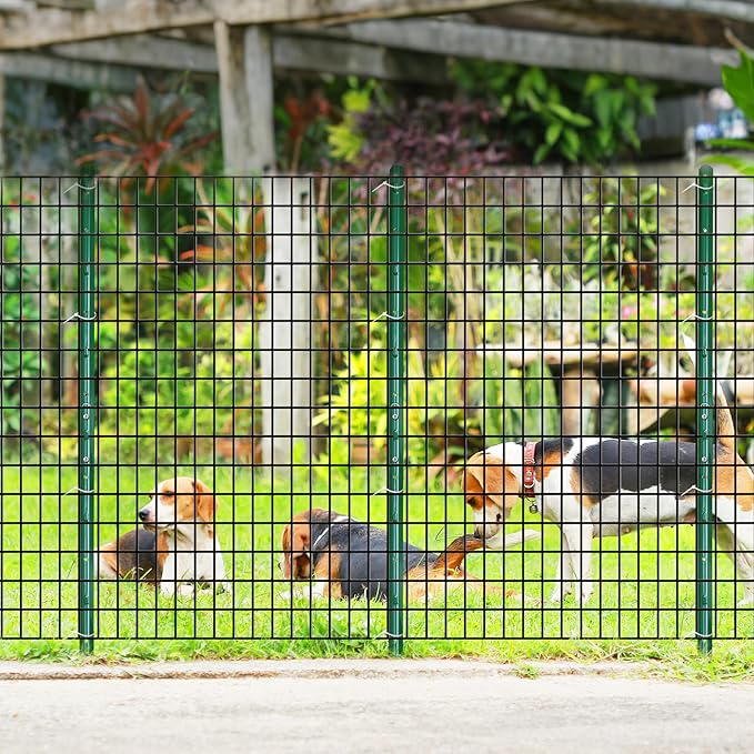 ARIFARO Sturdy Duty Metal Fence Posts 6 Feet assemblable,Pack of 10,No Digging Garden U Post for Wire Fencing Steel Poles for Yard, Outdoor