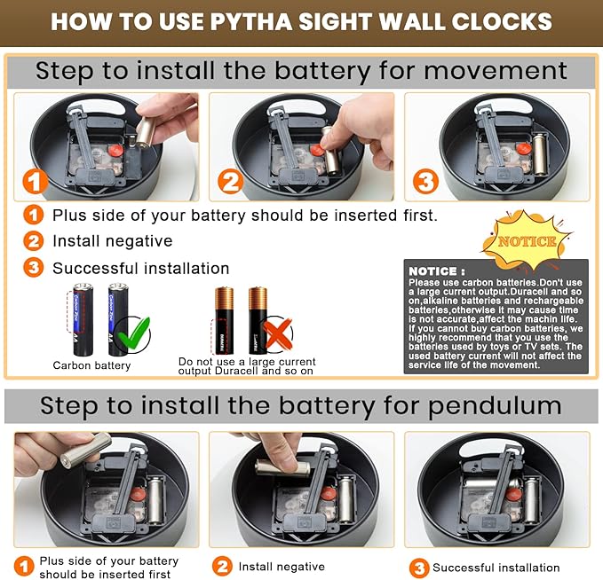 Large Modern Wall Clock,Wall Clocks for Living Room Decor,Classical Silent Metal Minimalist Walnut Dial,Big Decorative Farmhouse Pendulum Wall Clock With Walnut Pointers for Office,Dining Room