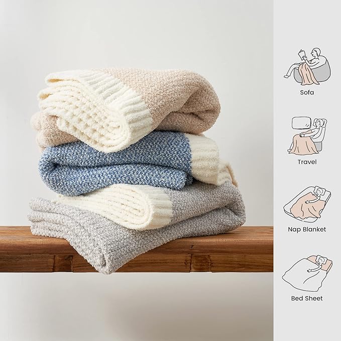 Snuggle Sac Twin XL Bed Blanket 66x90 inches, Super Soft Warm Beige Blankets for Bed, Living Room, Luxurious Microfiber Blanket Dupes, Heather Beige, 66x90 inches