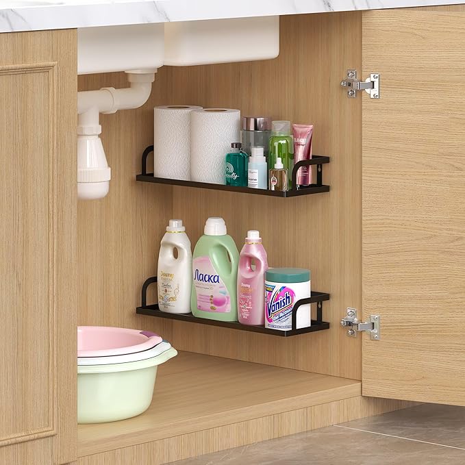 PUSDON Metal Wall Hanging Basket 2 Packs DIY Suitable for Multiple Scenes - Large Bronze Hollowout