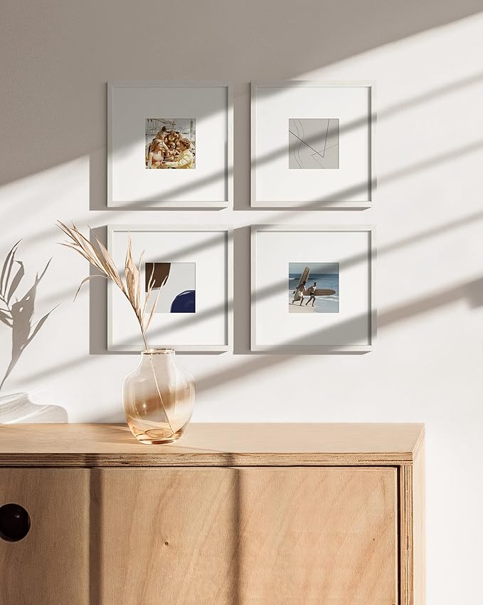 HAUS AND HUES White Square Frames Set of 4-8x8