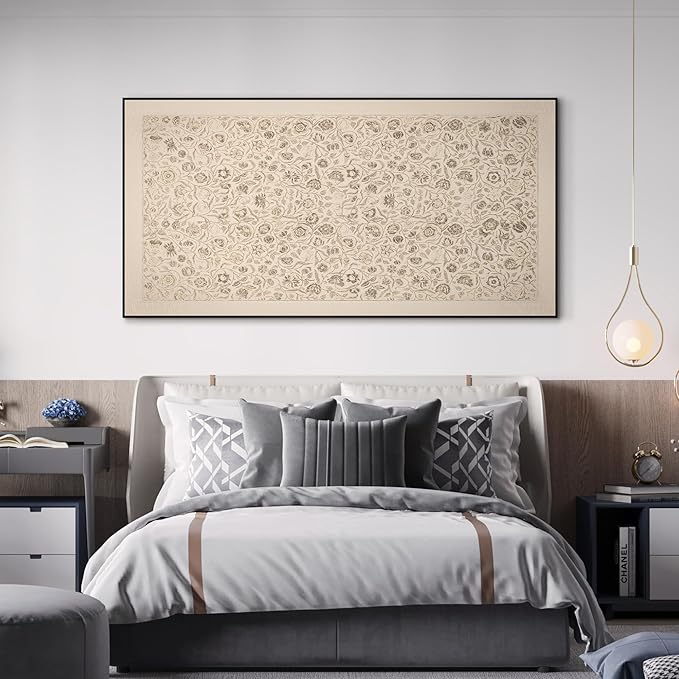 SIGNWIN 36"x72" Extra Large Framed Wall Art Vintage Botanical Sketch with Detailed Floral Pattern, Classic Nature Illustration for Home Living Room Bedroom Decor (Frame Assembly Required)