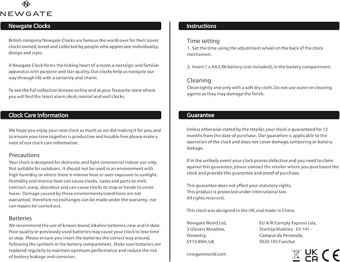 NEWGATE® M Mantel Echo Desk Clock | Modern Round Design | Neo Mint Green | Easy to Read Numbers | Contemporary Style for Desk, Table, Shelf or Bedside