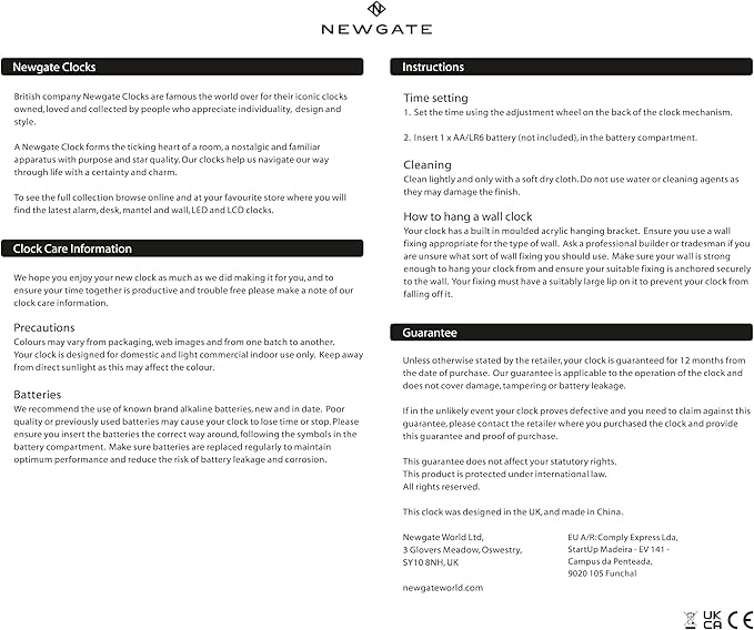 NEWGATE® Mr Clarke Wall Clock | Large Scandi Inspired Plywood Clock | 16 inch | Pale Wood case with Dark Grey dial | Modern Minimalist Design for Kitchen, Living Room or Office