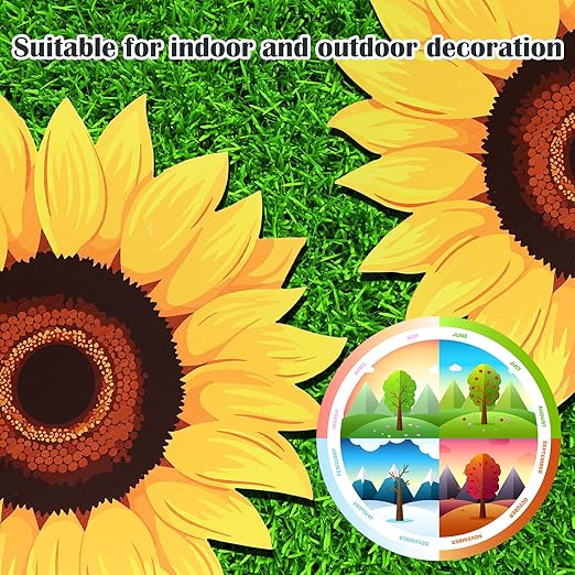 Tandefio 3 Pcs Sunflower Stepping Stones 12 Inch Iron Pavers for Garden Walkway Decorative Sunflower Garden Decor for Indoor Outdoor Patio Yard Outside, Colorful Yellow