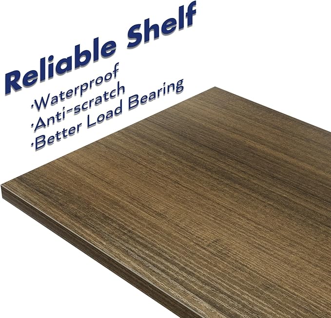 NUMENN Bookshelf, 6 Tier Bookshelves, Home Office Bookcase Shelf Storage Organizer, Free Standing Storage Shelving Unit for Bedroom, Living Room and Home Office, Dark Walnut