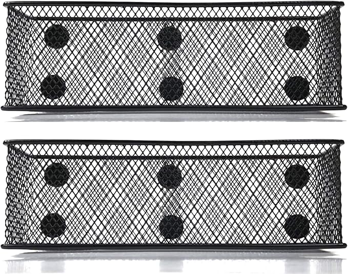 Magnetic Baskets Magnetic Organizer and Holder for Locker or Refrigerator - Pen Holders or Storage Bins for Office and Home