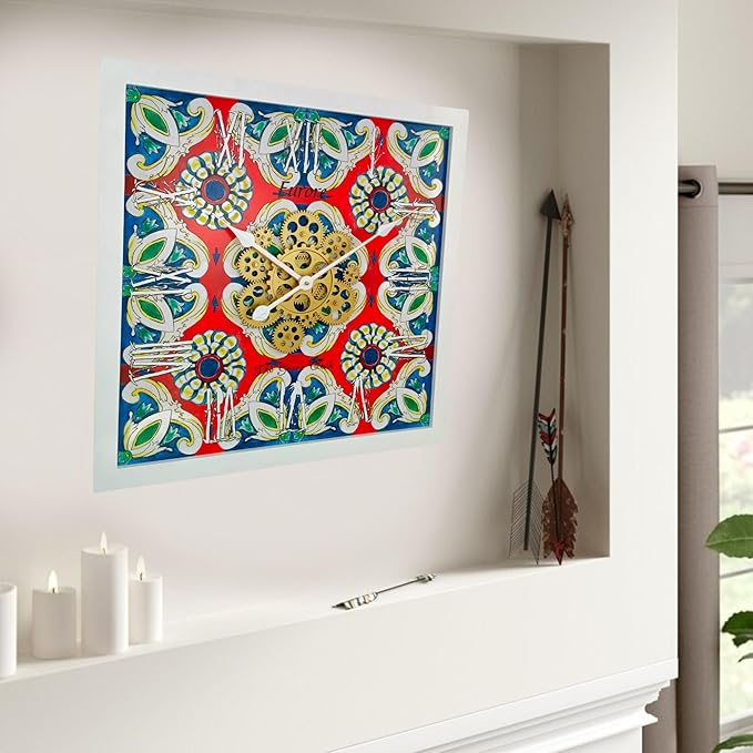 The Gears Clock Wall Clock Italy Collection with Moving Gears (Furore, 24 inches (60 cm))