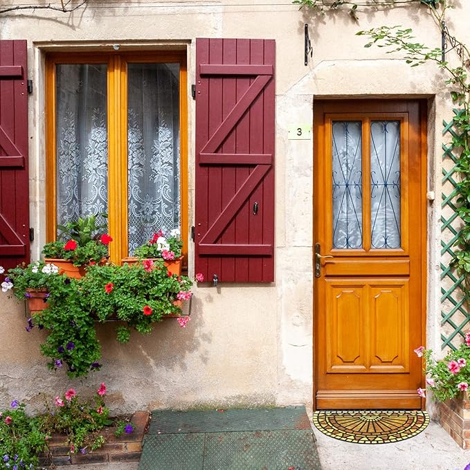 CHICHIC Welcome Door Mat 18 x 30 Inch Front Doormat Outdoors for Home Entrance Outdoors Mat for Outside Entry Way Doormat Entry Rugs, Heavy Duty Non Slip Rubber Back Low Profile, Semicircle