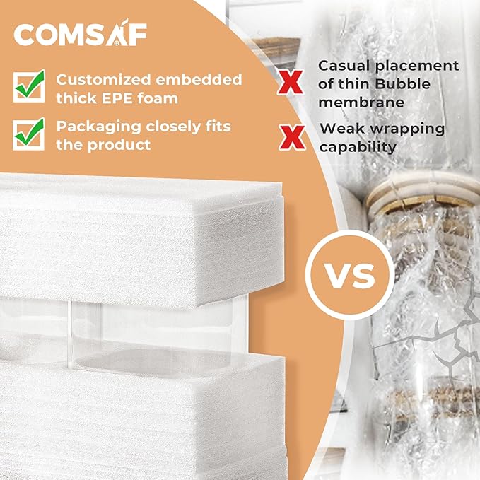 ComSaf 0.8 Qt Glass Food Storage Jars Set of 6, Clear Glass Storage Containers with Lids, Pantry Organization Jar, Spice Jar, Blooming Tea, Coffee and Sugar Container, Small Canister Set for Kitchen