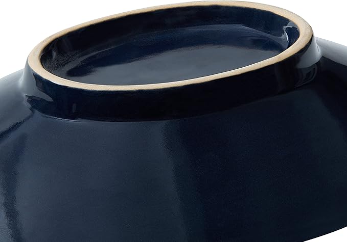 Oval Ceramic Decorative Bowl, Key Dish for Entryway Table, Small Home Decor Accent, Trinket Tray for Office Home Decor Gift (10'' Starrysky Blue with Glaze Layer)