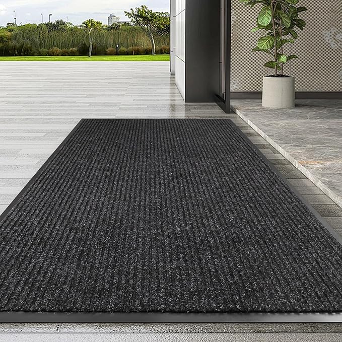 Large Front Door Mat, 60" x 36" Durable Front Doormat, Heavy Duty Large Welcome Door Matt for Home Entrance, No Slip Rubber Low Profile Door Mats for High Traffic Area