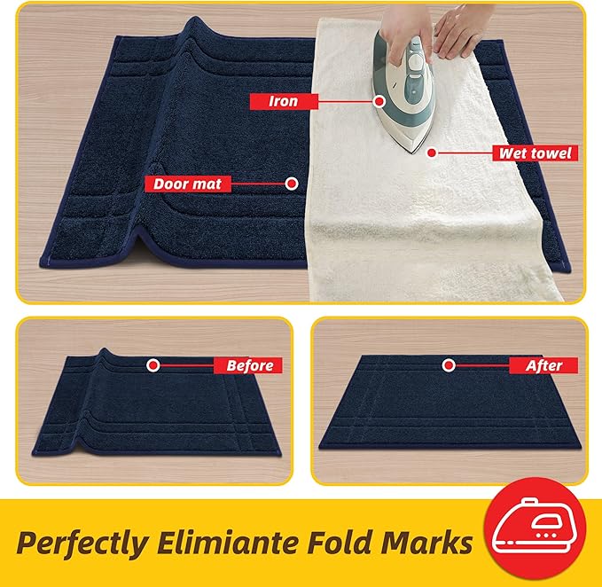 JSEI Entryway Rugs Doormat 20"x32", Non-Slip Dirt Trapper Door Mats Indoor, Washable Absorbent and Stain Resist Welcome Floor Mat for Front Door, Dog Door Mat, Muddy Wet Shoes & Paws, Navy Blue