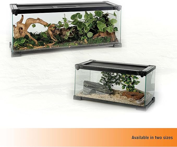 Zilla QuickBuild Reptile 65 Gallon Glass Terrarium Habitat with Sliding Door For Geckos, Snakes, Lizards, Frogs, Turtles, and Tortoises, 48" x 18" x 18"