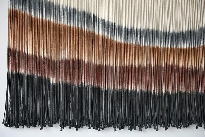 Flber Macrame Wall Hanging Macrame Wall Decor Large-Scale Tie-Dye Tapestry Living Home Room Wall Decor 57" Wx 35" L