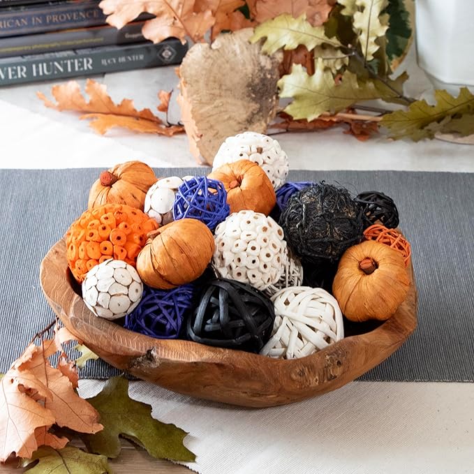 ANDALUCA Decorative Balls Halloween Bowl Filler Home Decor (Purple Orange)