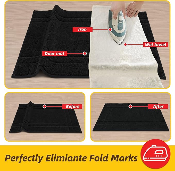 JSEI Entryway Rugs Doormat 24"x36", Non-Slip Dirt Trapper Door Mats Indoor, Washable Absorbent and Stain Resist Welcome Floor Mat for Front Door, Dog Door Mat, Muddy Wet Shoes & Paws, Black