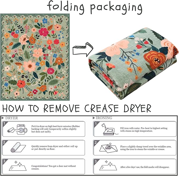 Living Room Rug 6x9 Rug Machine Washable Boho Area Rug Non Slip Floral Vintage Low Pile Large Rug for Living Room, Bedroom, Farmhouse, Dining Room, Kids Playroom(Green)