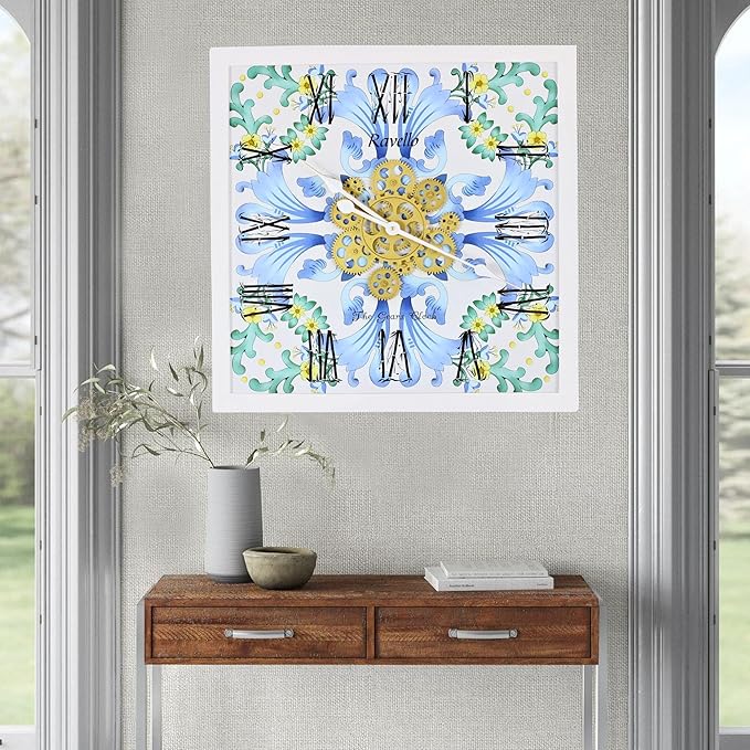 The Gears Clock Wall Clock Italy Collection with Moving Gears (Ravello, 24 inches (60 cm))