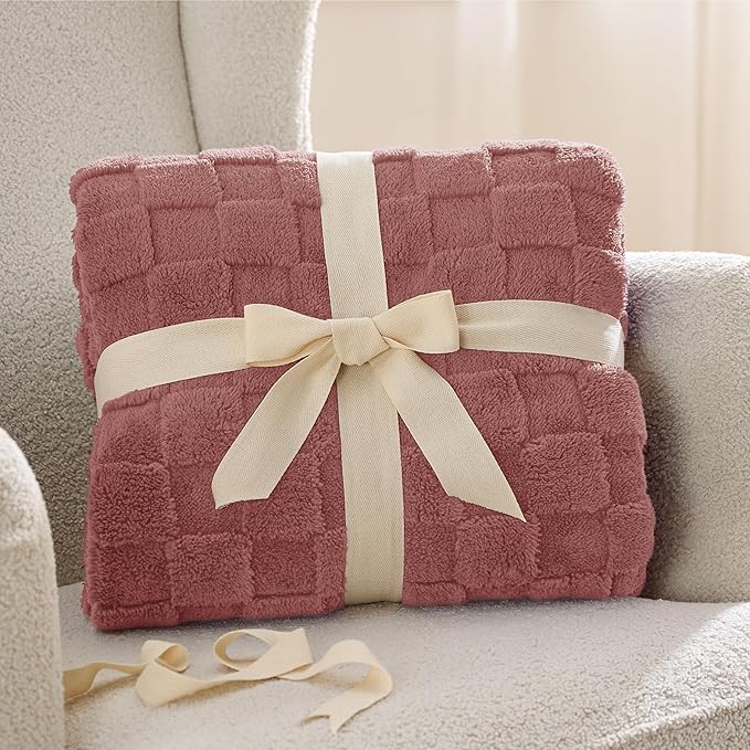 Bedsure GentleSoft Dusty Pink Throw Blanket for Couch - Super Soft Cozy Blankets Gifts for Women Men Girls, Cute Small Fleece Throws for Bedroom Home Decor, 50x70 Inches