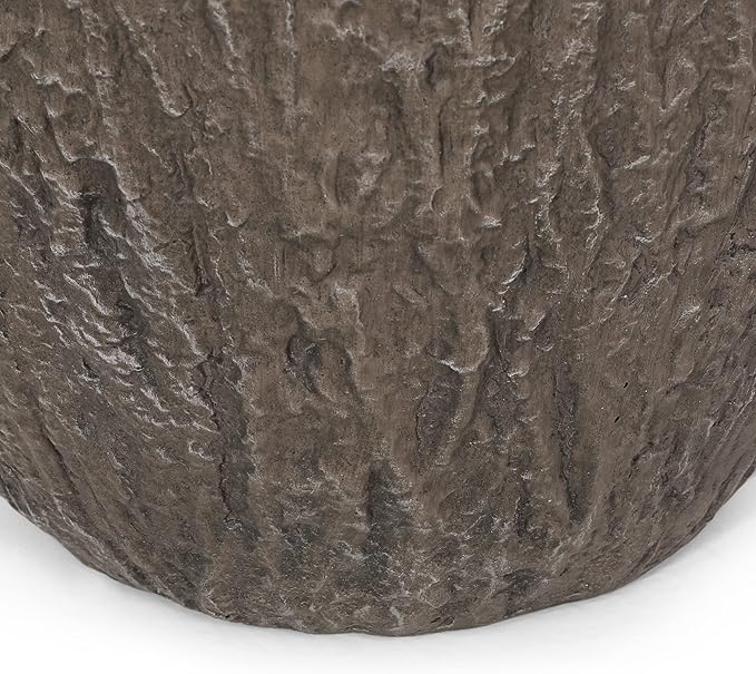 Christopher Knight Home Jorine Lightweight Concrete Planter, Cast Stone Plant Pot, Large Garden Urn, Patio Texture Finish Flower Pot for Balcony Backyard Poolside, No Assembly Needed, 27" H Brown