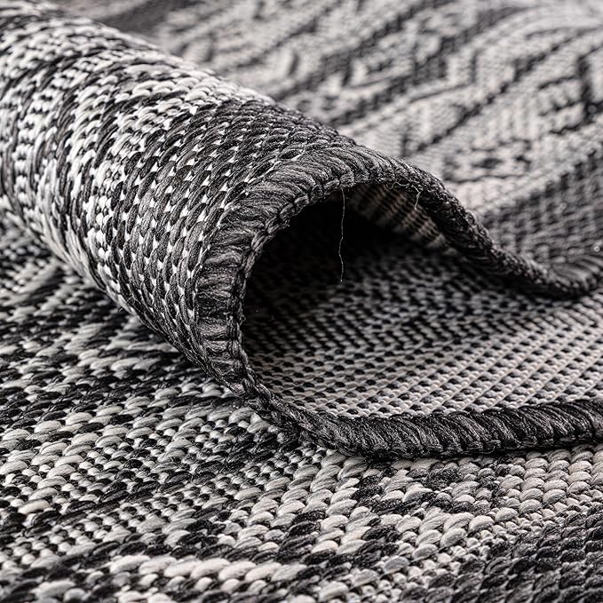 Keen Home Design Terrace Outdoor Round Rug - 8ft Round Washable Indoor/Outdoor Rug for Patio, Kitchen, Balcony, Beach, Garden, Deck and Porch, Size: 7'7" Round