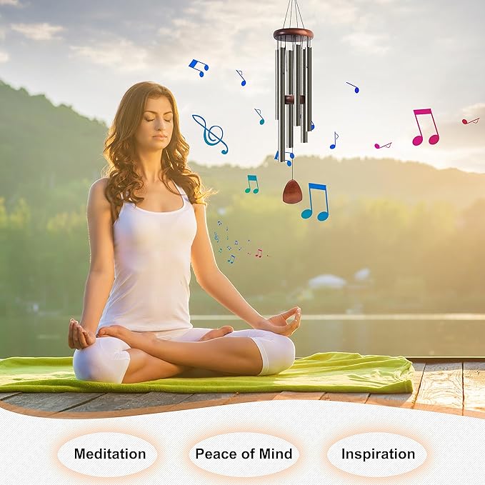 Large Aluminium Wind Chimes 37 Inches to Create a Zen Atmosphere Suitable for Outdoor, Garden, Patio Decoration. Classic Wind Chimes with Wind Catcher Suitable as A Gift for Unisex(Copper)