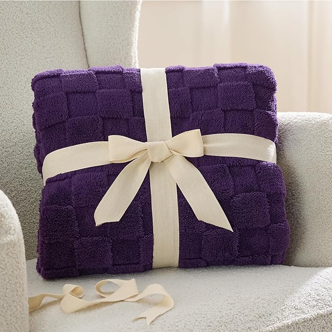 Bedsure GentleSoft Twin Blanket for Bed Purple - Super Soft Cozy Blankets for Women Men Girls, Cute Fuzzy Fleece Throws for Bedroom Couch, 60x80 Inches