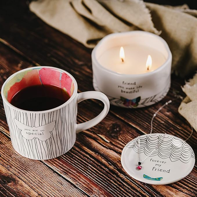 You Are So Special - 16 Oz Debossed Butterfly Rainbow Stripe Coffee Cup Mug