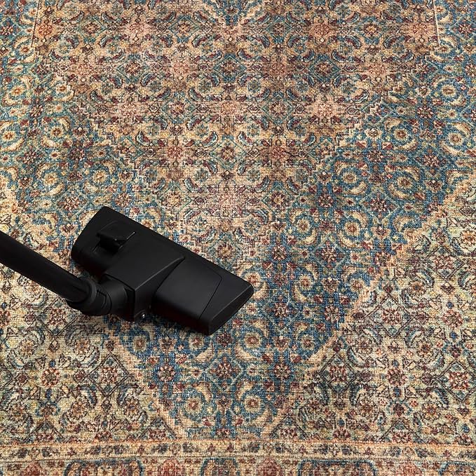 Keen Home Design 4x6 Rug - Machine Washable Area Rug with Non-Slip Backing, Ideal for Living Room, Dining Room, Bedroom - Vintage, Easy Clean, Durable, Low Pile Rug - (4' x 6')