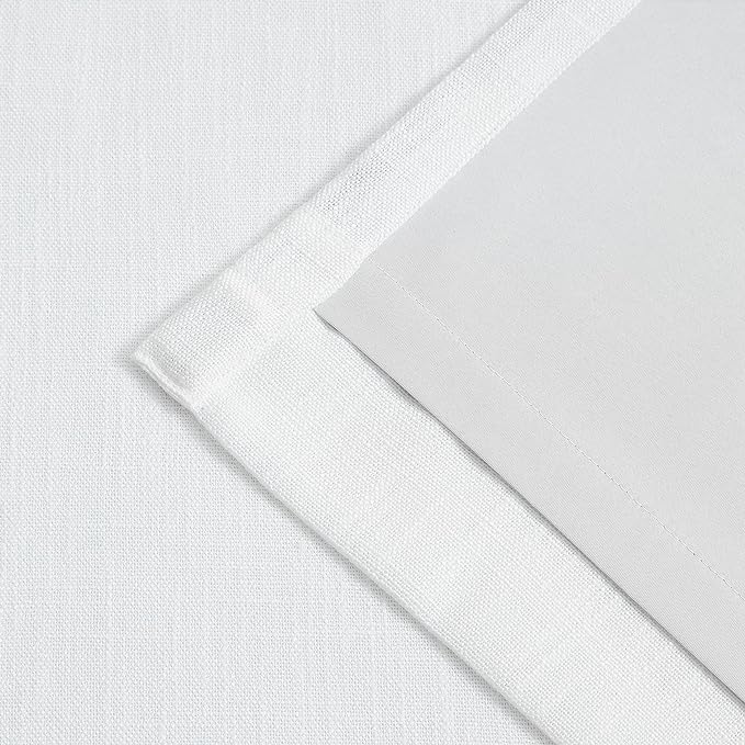 Vision Home White Pinch Pleated Full Blackout Curtains Thermal Insulated Window Curtains 84 inch for Living Room Bedroom Room Darkening Pinch Pleat Drapes with Hooks Back Tab 2 Panel 40" Wx84 L