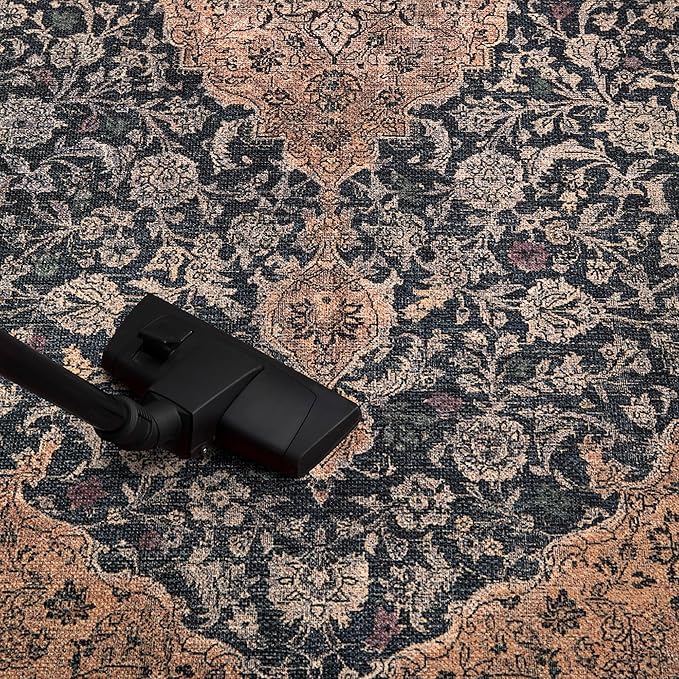 Keen Home Design 4x6 Rug - Machine Washable Area Rug with Non-Slip Backing, Ideal for Living Room, Dining Room, Bedroom - Vintage, Easy Clean, Durable, Low Pile Rug - (4' x 6')