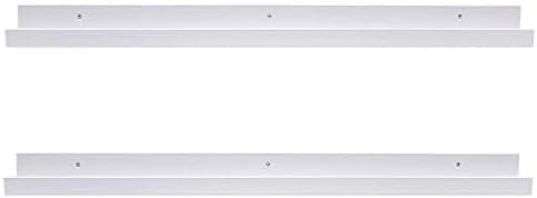 AZSKY Floating Picture Shelves Denver Modern Wall Mount – Long Narrow Picture Ledge - 36 Inch Set of 2 Mounting Hardware Included Pine