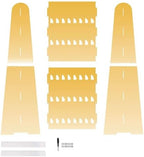 Tableclothsfactory Gold Mirror Finish 5-Tier Wine Glass Stemware Rack, 40 Champagne Flute Holder Foam Board Wall Stand - 5ft for Party & Decorations