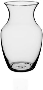 Floral Supply Online - 8" Clear Rose Vase and Flower Guide Booklet - Decorative Glass Flower Vase for Floral Arrangements, Weddings, Home Decor or Office.