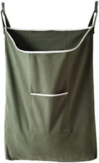 Laundry Collector, Laundry Hamper, Door Hanging Laundry bag with hooks (Army green, 65Liters)