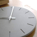 Stephanie Imports Modern Minimalist Concrete Hiding Gray (Numberless Dial) Silent Wall Clock
