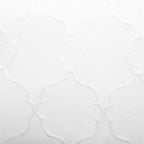 MIUCO Moroccan Embroidery Semi Sheer Curtains Faux Linen Grommet Window Curtains for Bedroom Living Room 63 Inch Length 2 Panels, Pure White