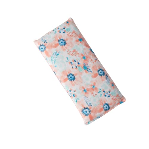 Large Microwave Heating Pad with Flax Seed, Scented or Unscented, Good For Back Pain or Cramps, Moist Heat Therapy or Ice Pack, Microwavable Bean Bag, 6" x 12" (Peach Floral, Lavender & Peppermint)
