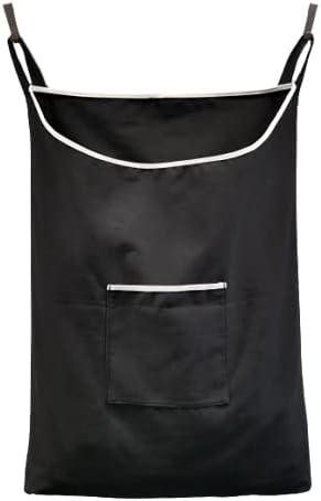 Laundry Collector, Laundry Hamper, Door Hanging Laundry bag with hooks (Black, 65Liters)