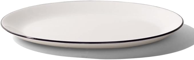 Made In Cookware - Serving Platter - White With Black Rim - Porcelain - Crafted in England
