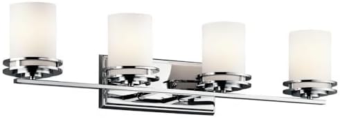Kichler Hendrik 33.75" 4 Light Vanity Light with Satin Etched Cased Opal Chrome