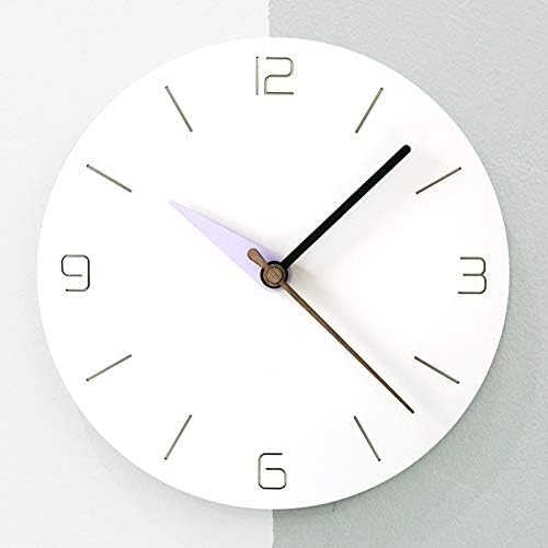 Stephanie Imports Modern Minimalist White & Pastel Purple Silent Wall Clock