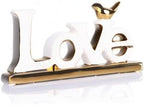 Love Sign Decoration,White and Gold Love Signs for Home Decor Statue,Modern Bird Sculpture Personalized Love Decor,Gold Style Figurine Decorative Ornaments for Living Room,Bedroom,Desktop,Cabinets