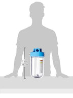 Pentair Pentek 166219 Big Clear Filter Housing, 1" NPT #10 Whole House Heavy Duty Water Filter Housing with Pressure Relief Button, 10-Inch, Blue/Clear