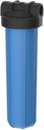 Pentair Pentek 150236 Big Blue Filter Housing, 1 1/2" NPT #20 Whole House Heavy Duty Water Filter Housing with High-Flow Polypropylene (HFPP) Cap, 20-Inch, Black/Blue
