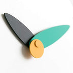 Stephanie Imports Modern Minimalist Teal & Black Wall Clock